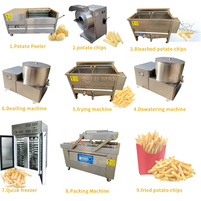 Máquina de fabricación de papas fritas de alta productividad para la producción a pequeña escala de papas fritas