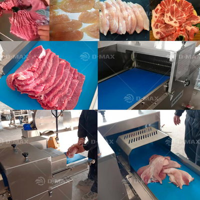Máquina automática de corte horizontal de carne para el procesamiento de carne fresca de res, pollo, pescado y cerdo