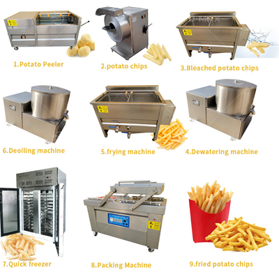 Máquina eléctrica para hacer papas fritas 3HP para línea de proceso semiautomática a pequeña escala