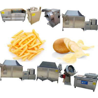 Máquina eléctrica para hacer papas fritas 3HP para línea de proceso semiautomática a pequeña escala