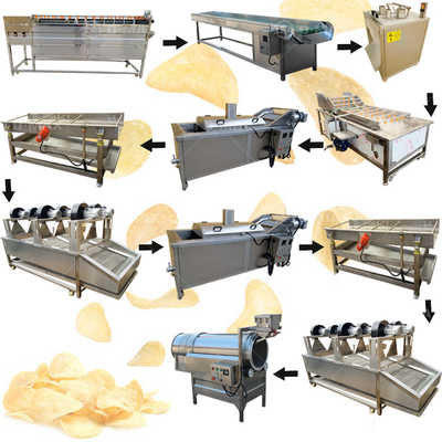 Maquinaria de la industria de procesamiento de papas fritas Función Máquina de producción totalmente automática