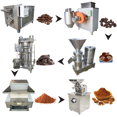 0Máquina de procesamiento de granos de cacao de 75 kW para la producción de chocolate líquido y cacao en polvo