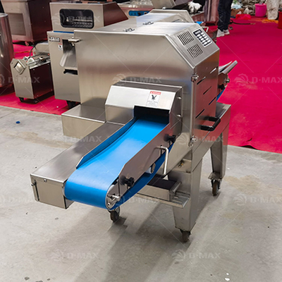 Máquina cortadora de carne con cinta transportadora adecuada para carne de res cocida, carne de cerdo, pollo, pecho de pato