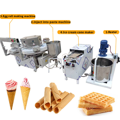 Máquina de hacer bocadillos fácil de operar para rollos de huevo de taza de gofres y galletas de gofres blandas