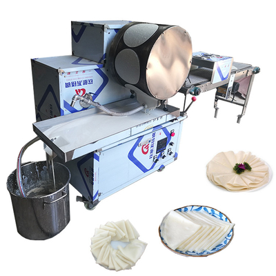 Voltado automático 380v Pancake Chapati Spring Roll Wrapper Egg Roll Machine para hacer la piel