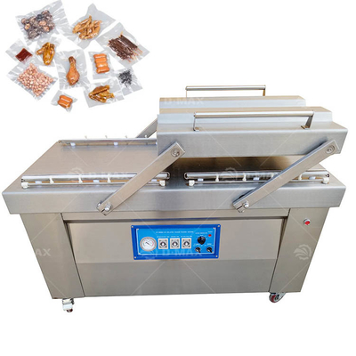 Máquina de embalaje a vacío de doble cámara para alimentos y verduras con ancho de sello ajustable