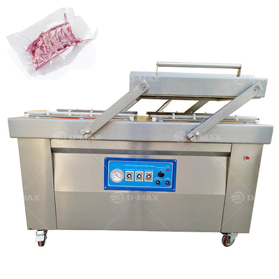 Máquina de embalaje a vacío de doble cámara para alimentos y verduras con ancho de sello ajustable