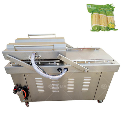 Máquina de embalaje a vacío de doble cámara para alimentos y verduras con ancho de sello ajustable