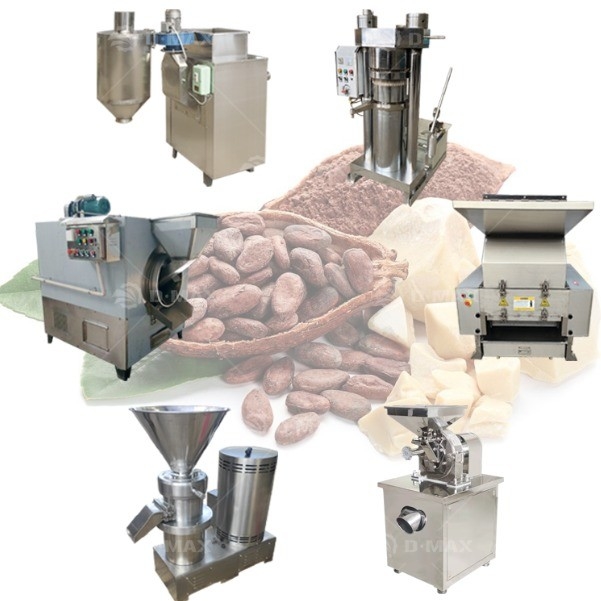 Calentamiento eléctrico de granos de cacao con cáscaras de molido máquina línea de procesamiento para alta producción